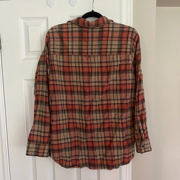 Roots Plaid Flannel Button Up Shirt XL - Picture 3 of 6